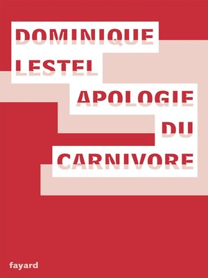 cover image of Apologie du carnivore